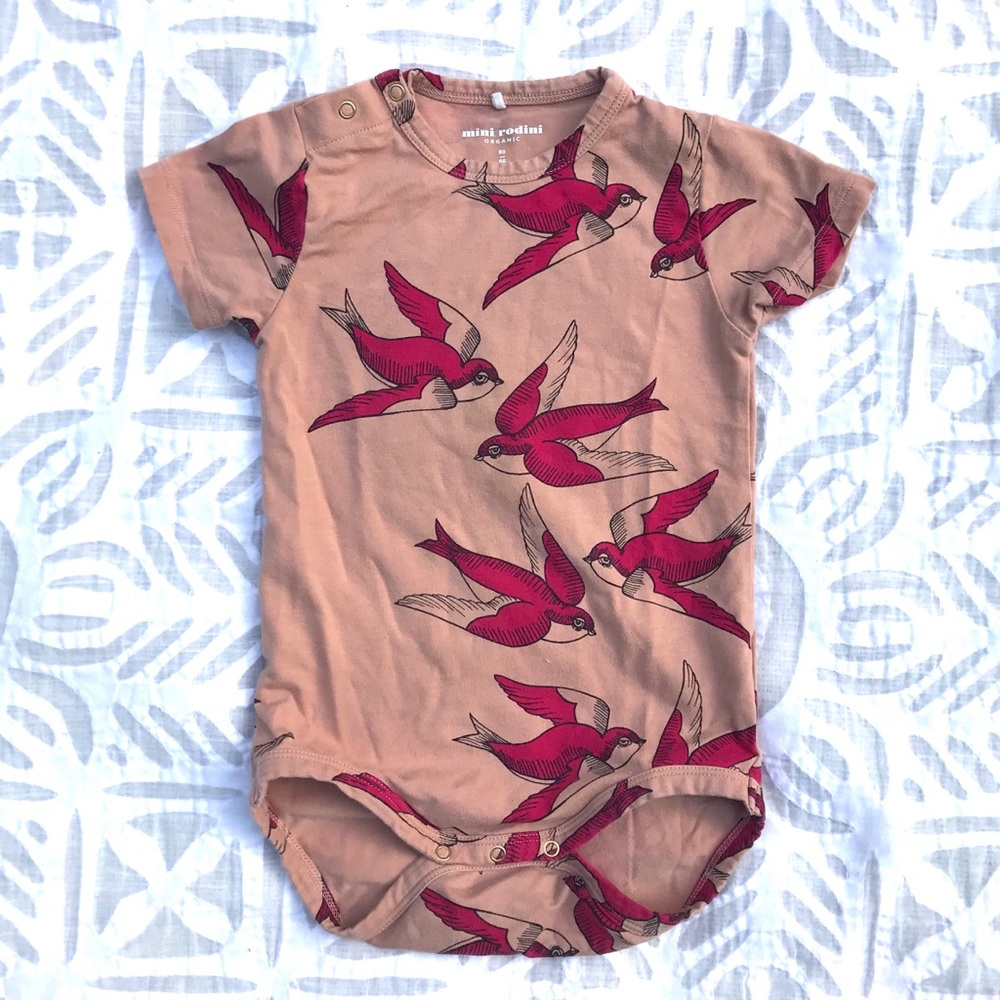 organic hipster bird onesie